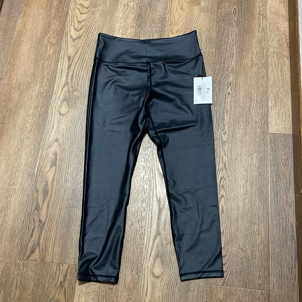 Zyia black metallic light and tight high-rise 7/8 24 inches size 12. NWT